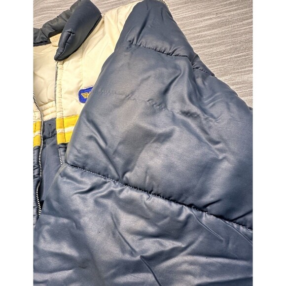 Vintage Ski Jacket Vest Weathercaster 70s 80s Blue Racing Ad Monroe Shocks SizeS - Picture 7 of 16